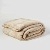 Frazada Flannel Linea Hotel 2 Plazas Beige