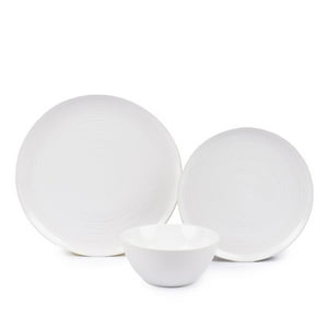 Juego De Loza 12 Pcs Cerámica Toscana Simplit Blanco