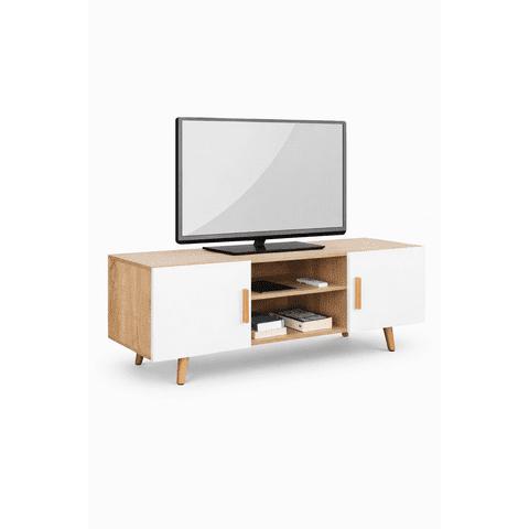 Space Home - Rack Tv 120 Cm Terra Nova Blanco Moderno Para 50 Pulgadas
