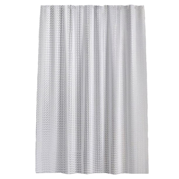 Cortina de ducha de 182 cm de largo, EVA resistente, transparente, con 12 ganchos, impermeable y sin olor.