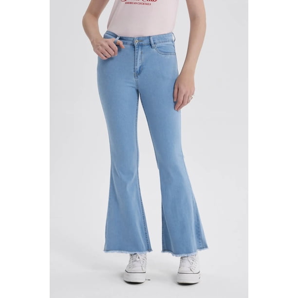 Jeans Mujer Flare Monse Celeste