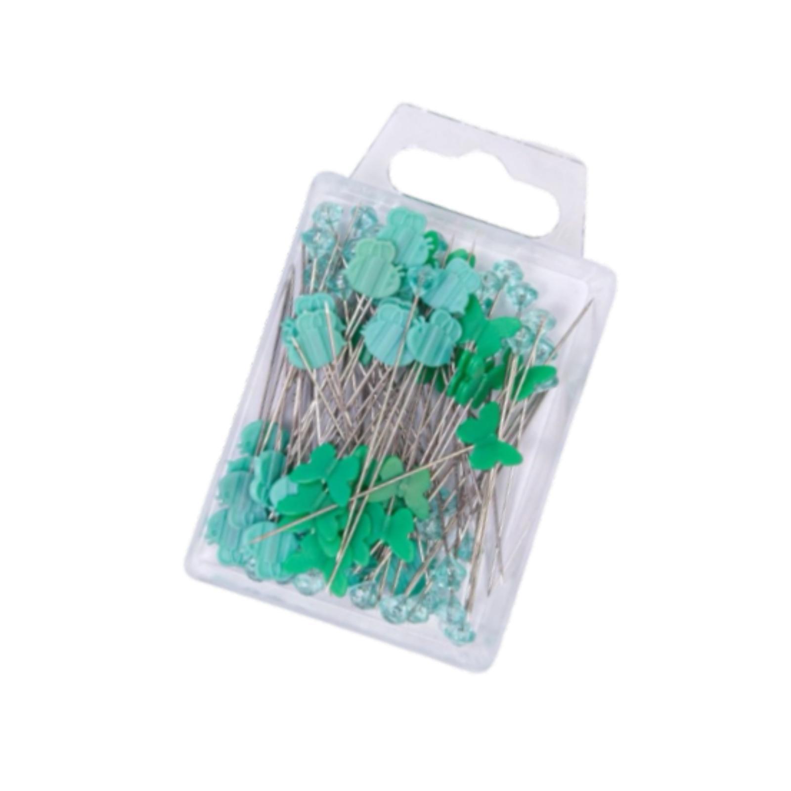 Magideal - 80 Alfileres Rectos Para Acolchado, Marcadores Fijos Para Tejer, Portátiles, Para Proyectos De Bricolaje, Posicionamiento De Alfileres De Modista Para Verde