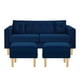 thumbnail image 1 of Sofa New Retro 3c + 2 Pouf Felpa 05 Azul Marino, 1 of 6