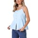 thumbnail image 4 of INSPIRE CHIC Tops con Botones al Frente a Rayas para Mujeres Regreso a Clases Tirantes Ajustables con Volantes y Ribete de Encaje Top de Tirantes L Azul, 4 of 6