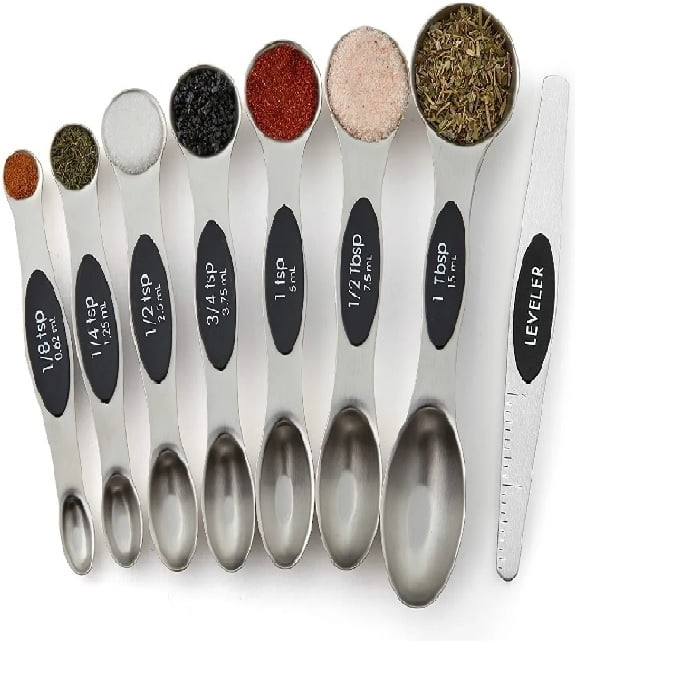 Master Prox - Set De Cucharas Medidoras Magnéticas Acero 8 Piezas