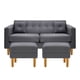 thumbnail image 1 of Sofa New Retro 3C + 2 Pouf Felpa 04 Gris, 1 of 6