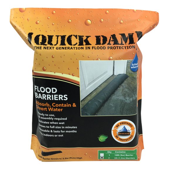 Paquete de 2 bolsas para embalses Flood Barrier Quick Dam QD65-2 de 5 pies