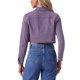 thumbnail image 3 of INSPIRE CHIC Chaqueta de Mezclilla Recortada Lavada de Primavera Verano con Botones Desgastados para Mujer de Regreso a Clases en Color Púrpura XL, 3 of 6