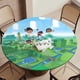 thumbnail image 5 of Press Start-theme Fitted Round Tablecloths Elastic Edged Table Covers Waterproof Table Cloth for Kitchen Holiday Party Tables Decor 120cm, 5 of 6