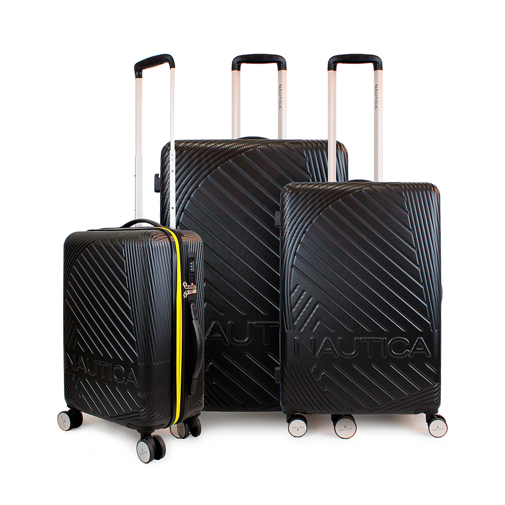 Set De 3 Maletas S+M+L Nautica Bahamas Negra