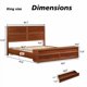 thumbnail image 2 of Cama King Size con cabecera geométrica 3D y banco de almacenamiento - almacenamiento de 4 cajones, muebles modernos de dormitorio, 2 of 6
