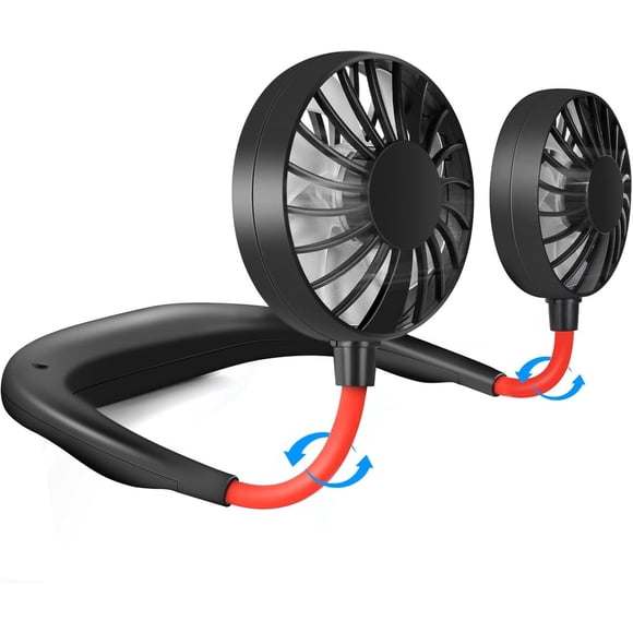 JUANANIUG Ventilador portátil recargable para cuello, manos libres, plegable