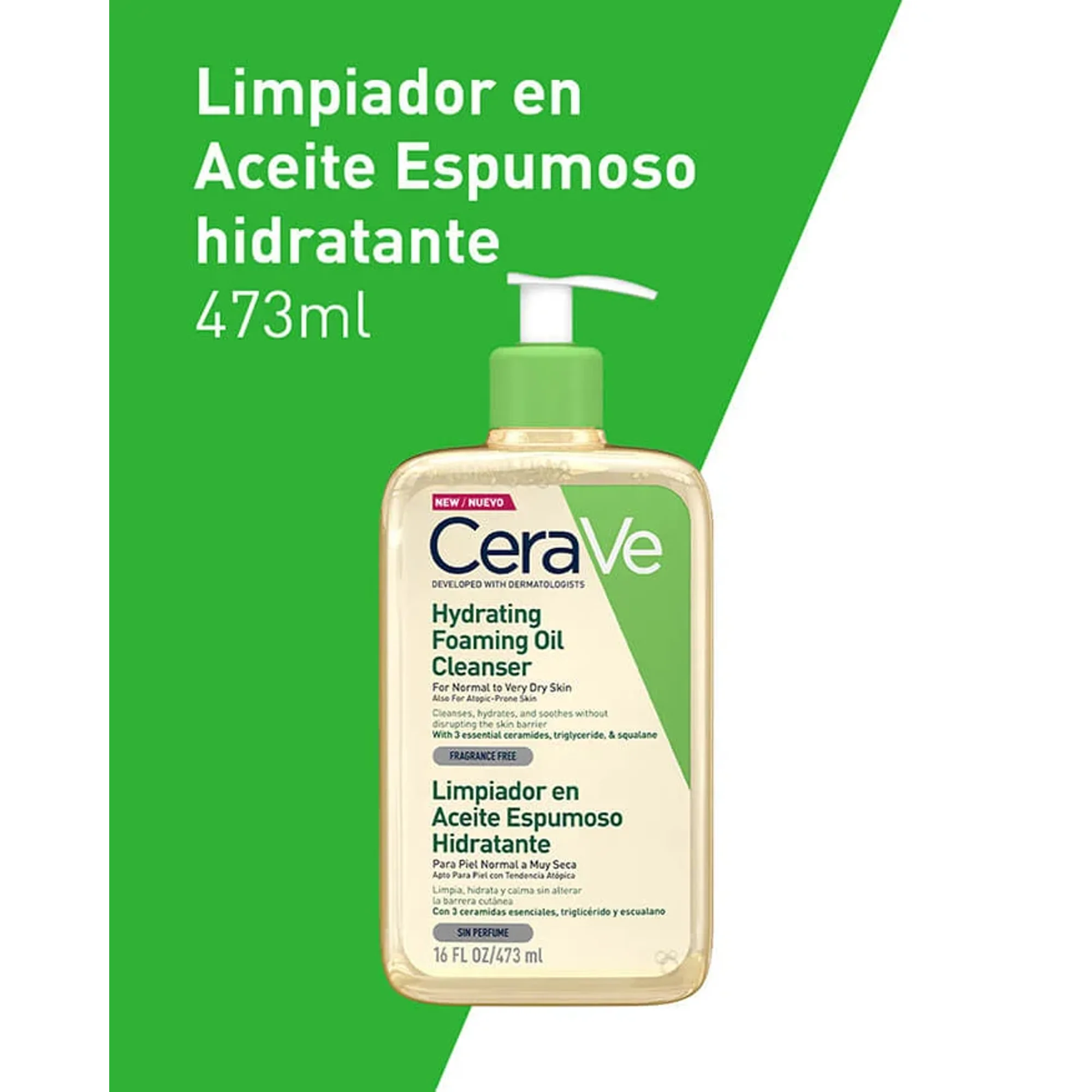 Cerave - Aceite Espumoso Hidratante X 473 Ml