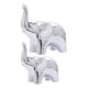 thumbnail image 4 of 2x Estatuilla De Elefante Lindo Animal Escultura Arte Artesanía Hogar Deocr Plata, 4 of 5