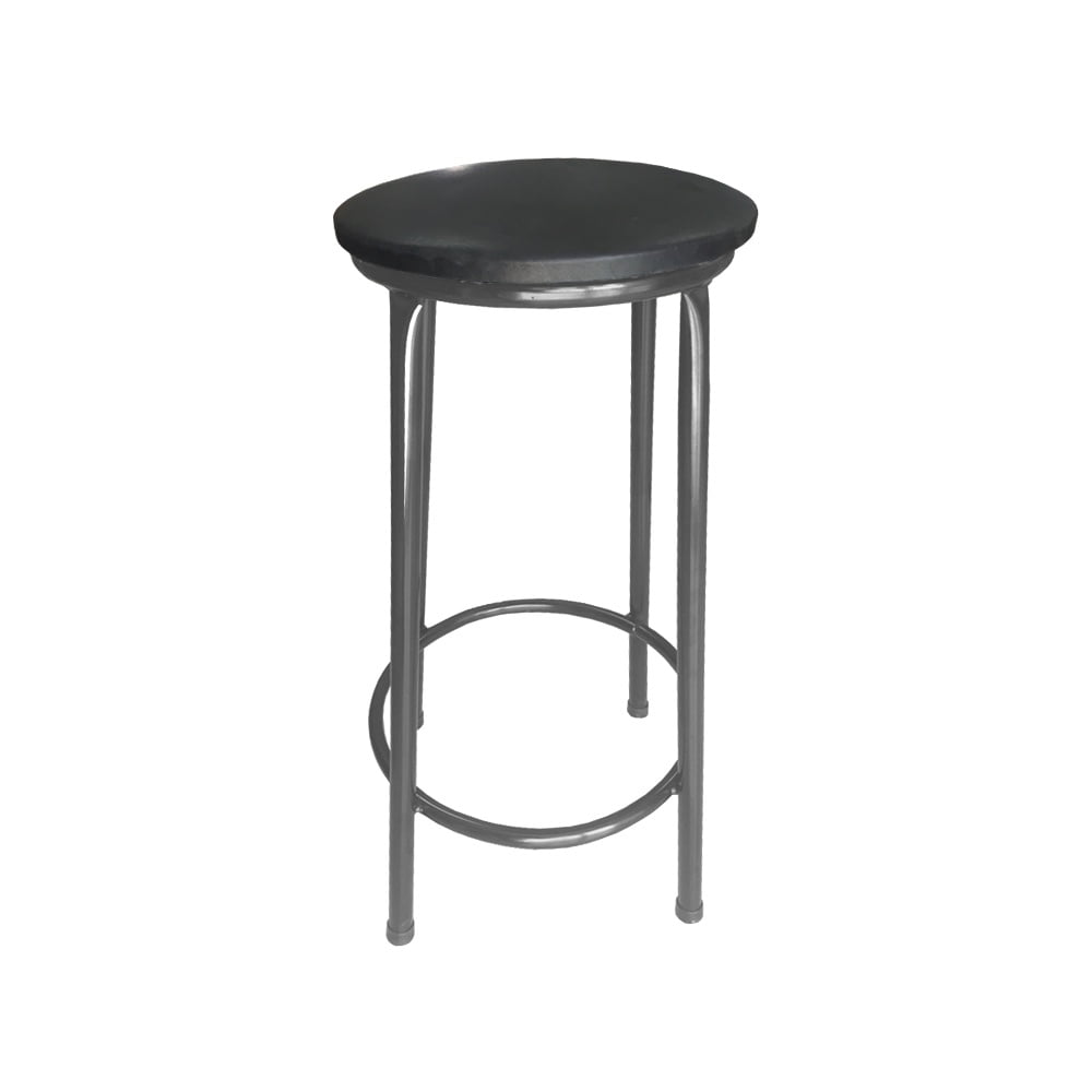 Incatex - Taburete Sin Respaldo Negro Estructura Metalizada 35x35x75 Cm