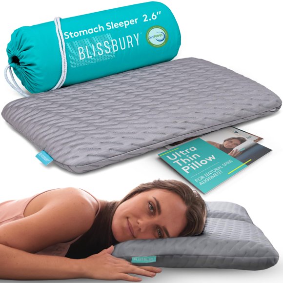 Almohada BLISSBURY 7 cm de espuma viscoelástica para durmientes boca abajo