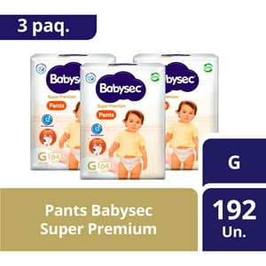 3 Paquetes Pants Babysec Super Premium 192 Un Talla G