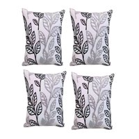 Genérico - Pack De 4 Fundas De Cojin Bordadas 45X45Cm Blanco 07