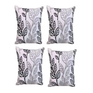 Genérico - Pack De 4 Fundas De Cojin Bordadas 45X45Cm Blanco 07