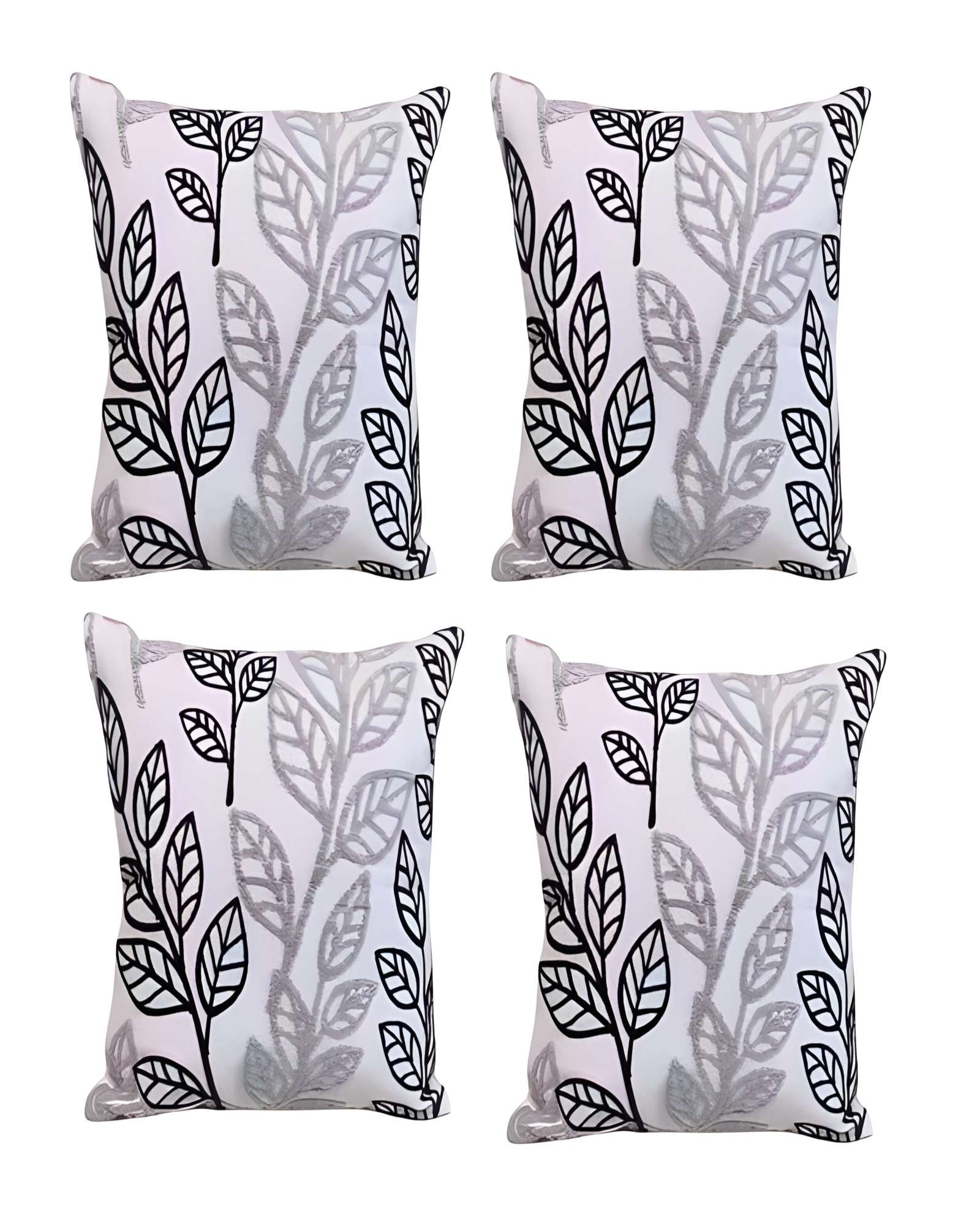 Genérico - Pack De 4 Fundas De Cojin Bordadas 45X45Cm Blanco 07