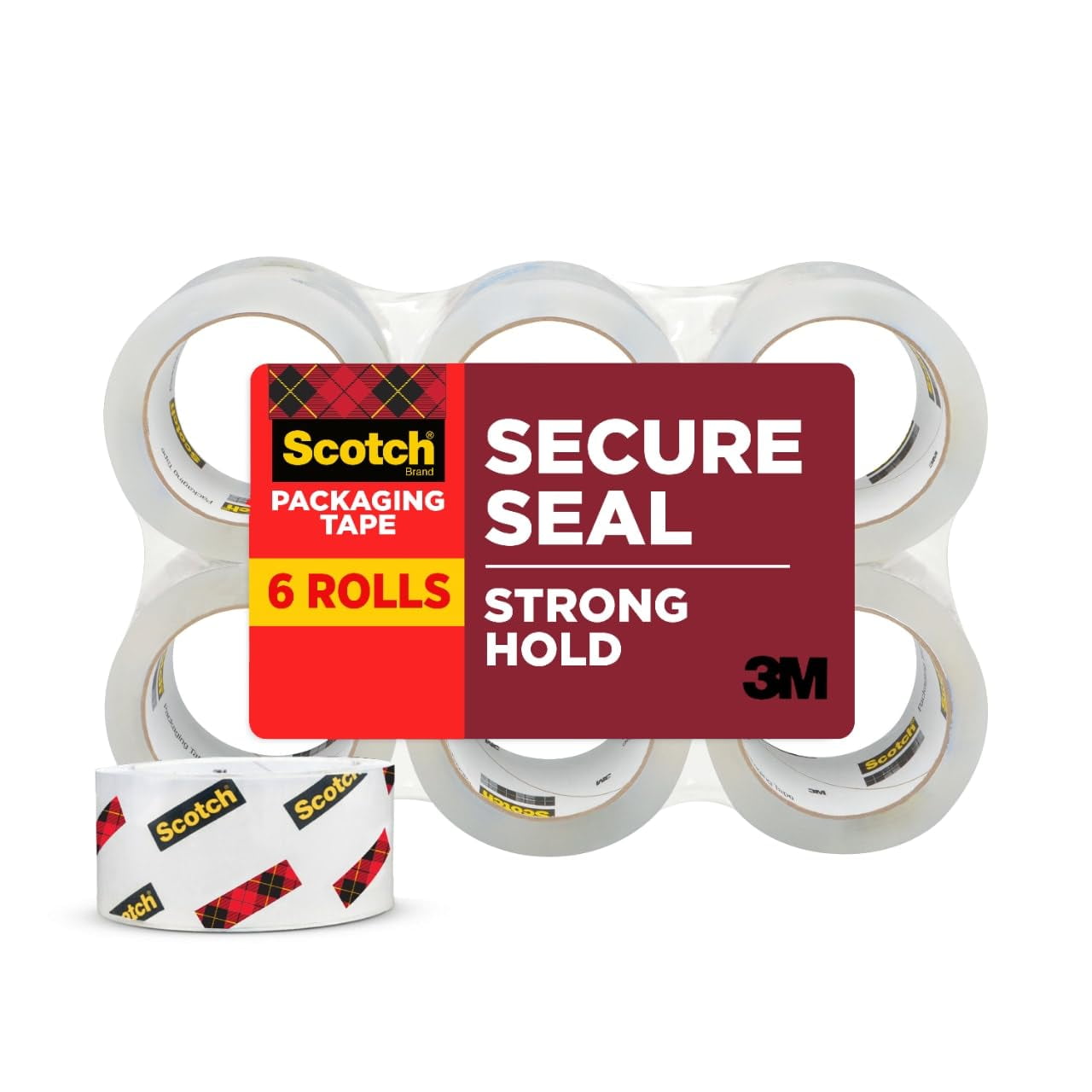 Cinta De Embalaje Scotch Secure Seal Para Envío, Paquete De 6