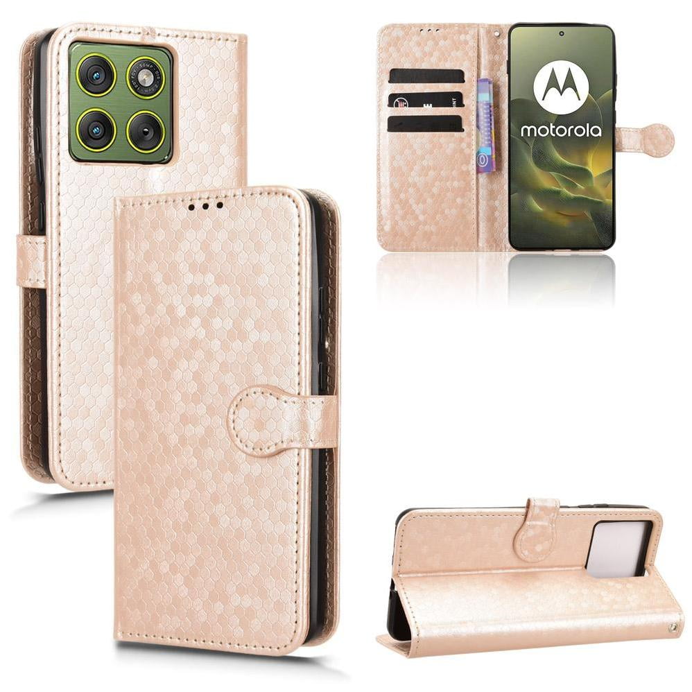 Foxdock - Funda Cartera Lunares Motorola Moto X70 Air 5g Con Tarjetero, Correa Y Soporte Oro