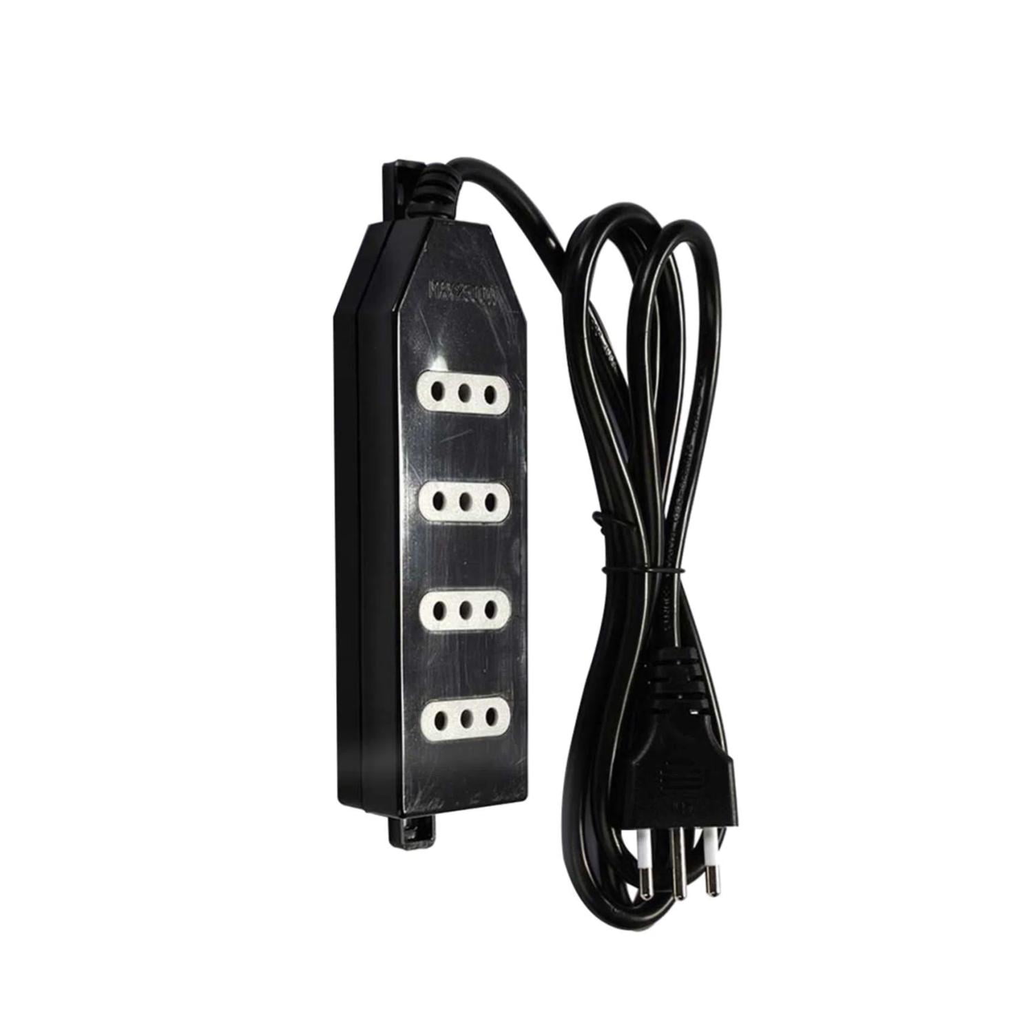 Macrotel - Zapatilla Alargador 1.5mt 4 Entradas Negro