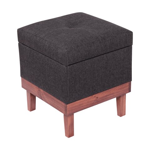 Máxima Design - Pouf Baúl Emilia Gris Oscuro Omega 45X45X46 Cm