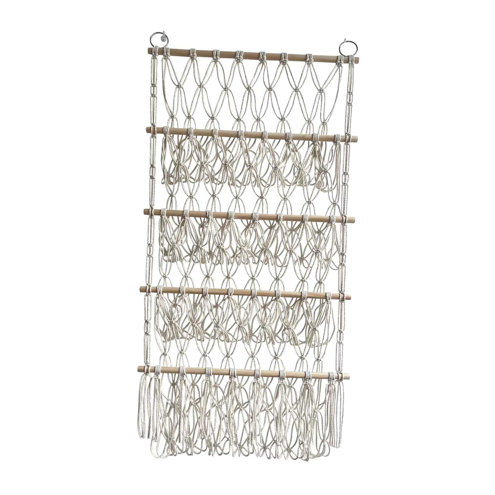 Magideal - Animal Relleno Red Para Juguetes Hamaca Colgante De Pared Organizador Baño Guardería Niños Almacenamiento De Juguetes De Peluche Macramé Bohemio Para Beige