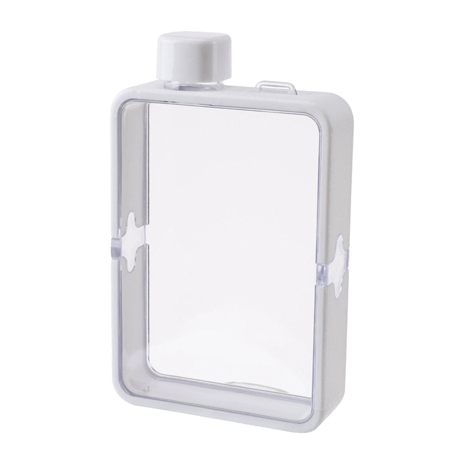 Magideal - Botella De Agua Plana Botellas Para Beber Jarra De Agua Botellas De Agua Cuadradas De Gran Capacidad Taza De Agua Reutilizable Para Senderismo Deporte Blanco