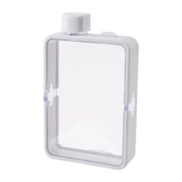 Magideal - Botella De Agua Plana Botellas Para Beber Jarra De Agua Botellas De Agua Cuadradas De Gran Capacidad Taza De Agua Reutilizable Para Senderismo Deporte Blanco