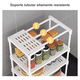 thumbnail image 3 of Estante Organizador Cocina Multiuso 4 Niveles Ruedas 86x44cm Blanco, 3 of 7