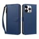 thumbnail image 1 of Funda Tipo Billetera para iphone16 Pro con Soporte y Bolsillo con Cierre Azul profundo, 1 of 1