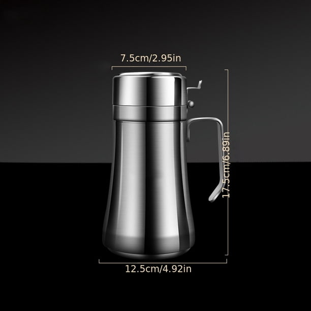1pc Stainless Steel Oil Pot, Condiment Pots Leak Proof Oil Dispenser Stainless Steel Cruet Kitchen Flavoring Tool Bottles Easy To Clean