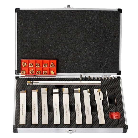 Juego de herramientas para torno OSCARBIDE de 9 piezas, vástago 5/8" niquelado