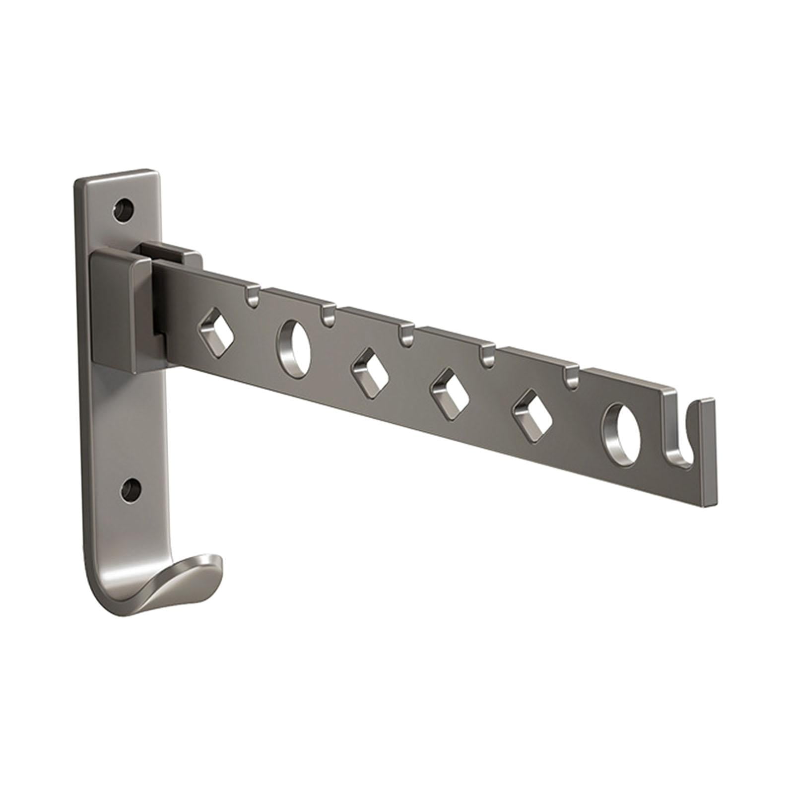 Magideal - Colgador De Ropa Montado En La Pared, Organizador De Almacenamiento De Guardarropa, Tendedero Plegable Sin Perforaciones, Estante De Ropa Para Hotel Y