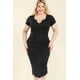 thumbnail image 1 of Vestido Midi Ajustado Con Cuello Dividido Y Talla Grande, 1 of 5