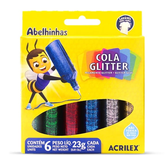 Cola Glitter Estuche 6 Colores