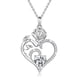 thumbnail image 1 of Collar Birthstone Rose Flower Heart 18+2 Plata 925 Mujer, 1 of 6