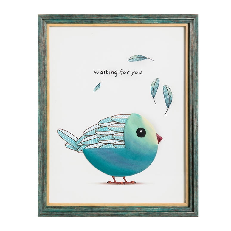 Vgo - Cuadro Enmarcado 43x53 Pajaritos C/relieve Mod1