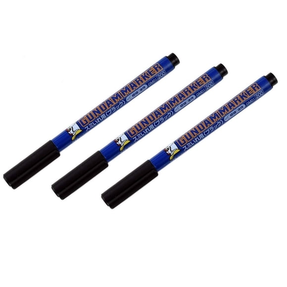 Set de 3 marcadores GSI Creos Gundam Sumi-ire Negro GM01