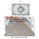 thumbnail image 3 of Tapetes Suaves de Área 2X3 Lavables Antideslizantes Boho Pequeñas para Piso y Entrada para Sala de Estar Dormitorio, Tapete de Estilo Vintage Estilo Granja para Cocina Azul Marino y Azul Acero, 3 of 7