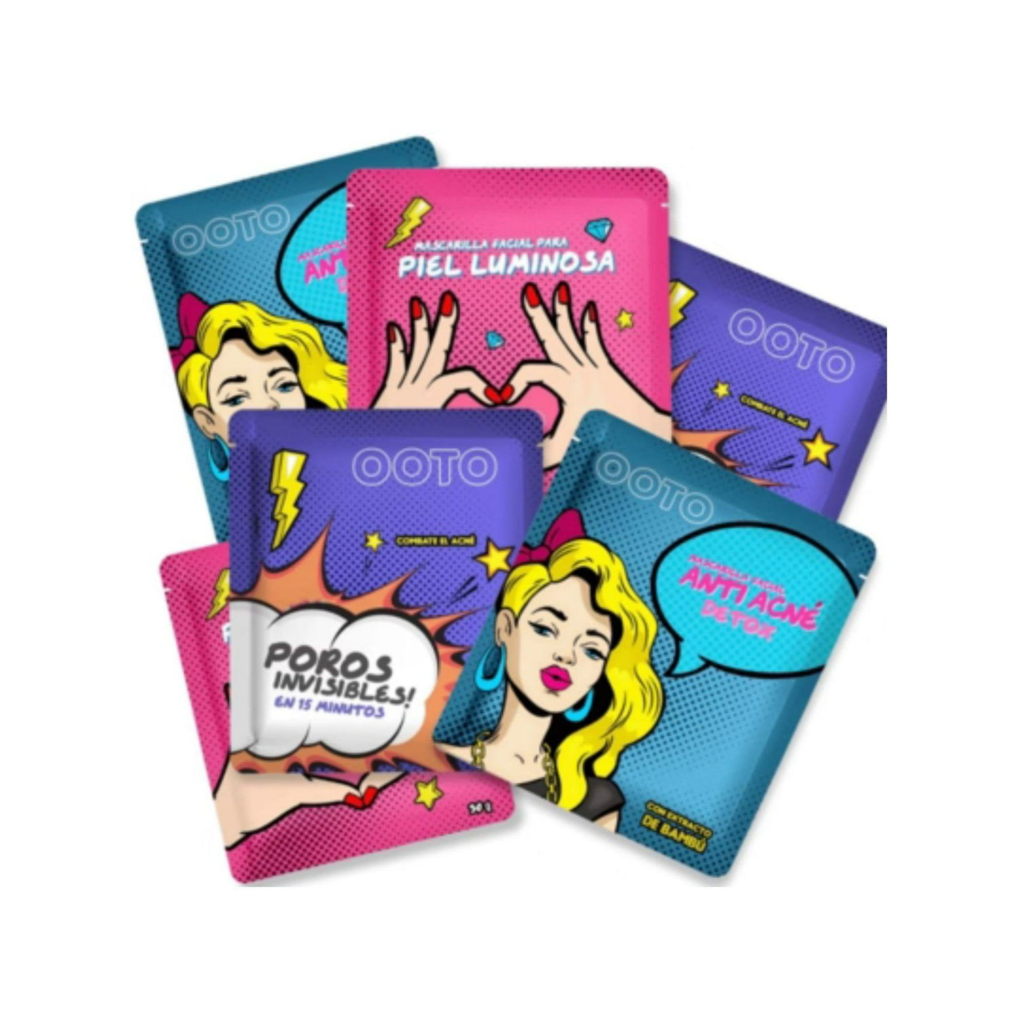 Genérico - Pack 6 Mascarillas Facial Anti Acné Cierre Poros Piel Luminosa