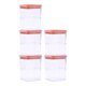 thumbnail image 1 of 5 Piezas de Contenedores de Almacenamiento de Alimentos Herméticos con Tapas, Organización y Almacenamiento de Despensa, Contenedores de Plástico a Prueba de Fugas para Harina Naranja Claro 20 oz, 1 of 7