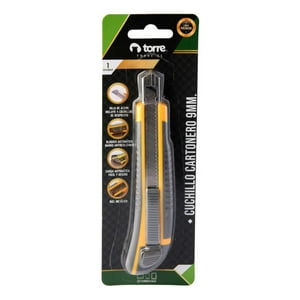 Cuchillo Cartonero Premium Chico 9Mm Incluye Repuesto. Torre Gris