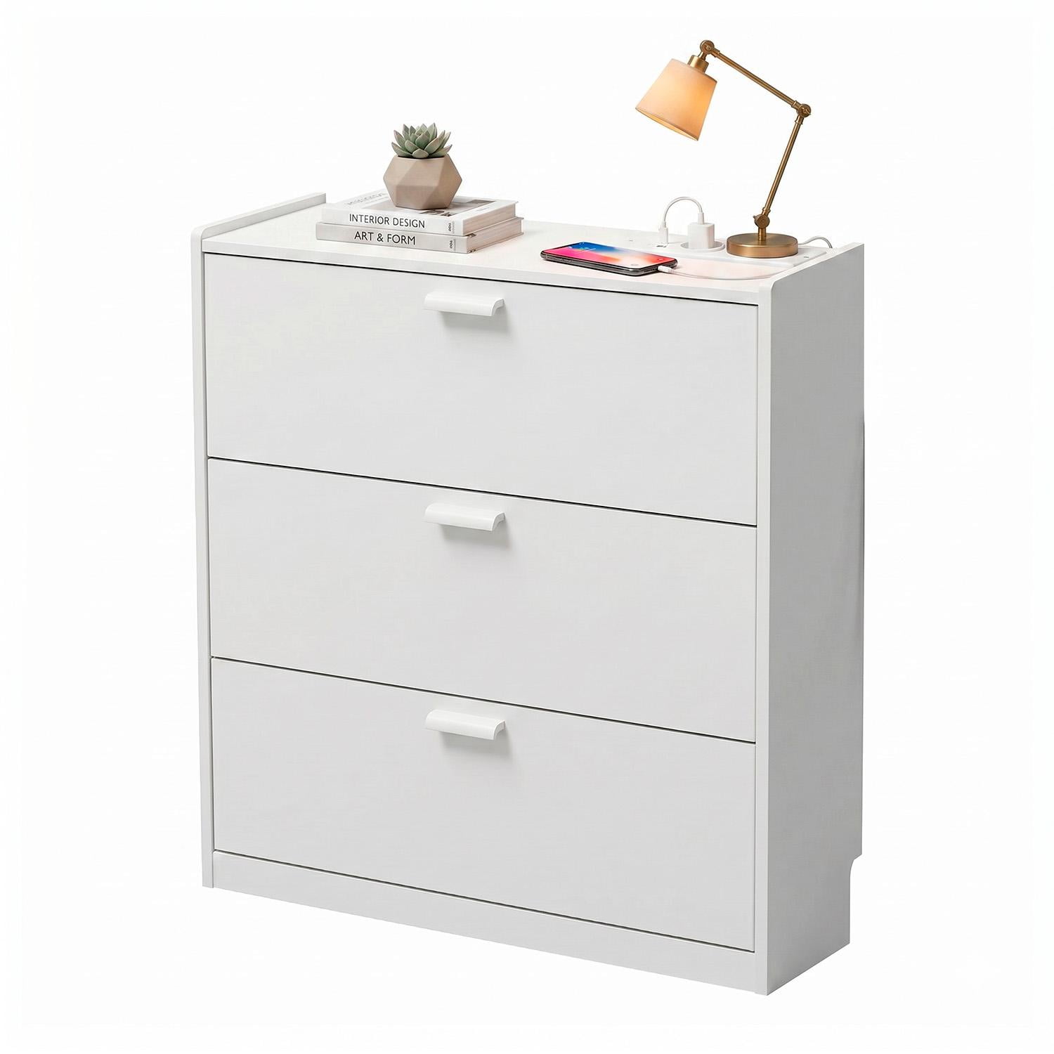Global Latin Group - Mueble Zapatero Xxl Pro Organizador De Zapatos Con Usb Y Enchufe