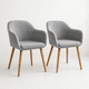 thumbnail image 1 of Pack de 2 Butacas Sitiales Poltronas Diamante Terciopelo - Gris, 1 of 7