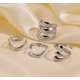 thumbnail image 1 of Set 4 Anillos para mujer Acero Inoxidable Plateados, 1 of 2
