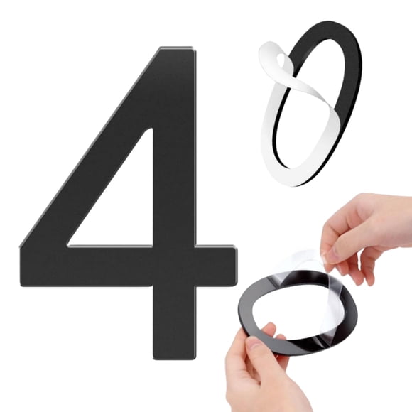Números Para Casa Autoadhesivos De Acrílico 12 7 Cm Negros