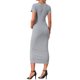 thumbnail image 3 of INSPIRE CHIC Vestido de Maternidad para Mujeres Rib Bodycon Midi de Manga Corta con Lados Elásticos Fruncidos para Embarazo 1 Pieza Sesión de Fotos Babyshower L Gris, 3 of 6